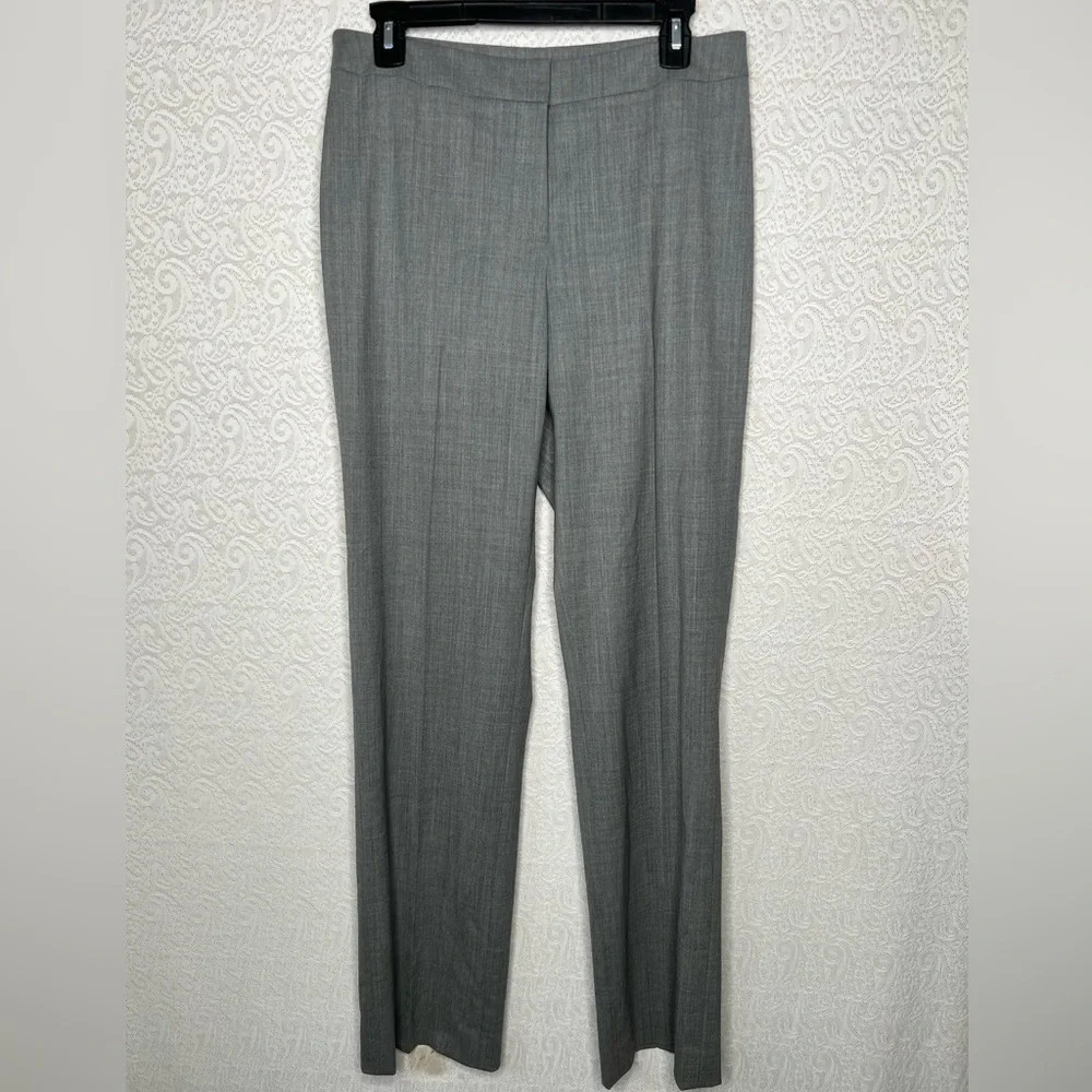 Lafayette 148 New York Barrow Gray Wool Blend Dress Pants Size 8 Has Hole